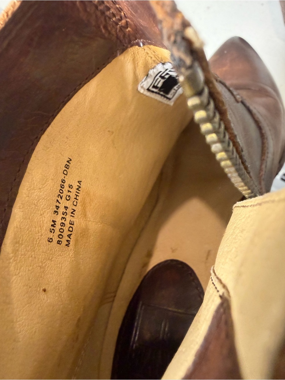 Frye Women's 6.5B Brown Leather Western Ankle Boots Pointed Toe Booties Zip - Picture 10 of 10